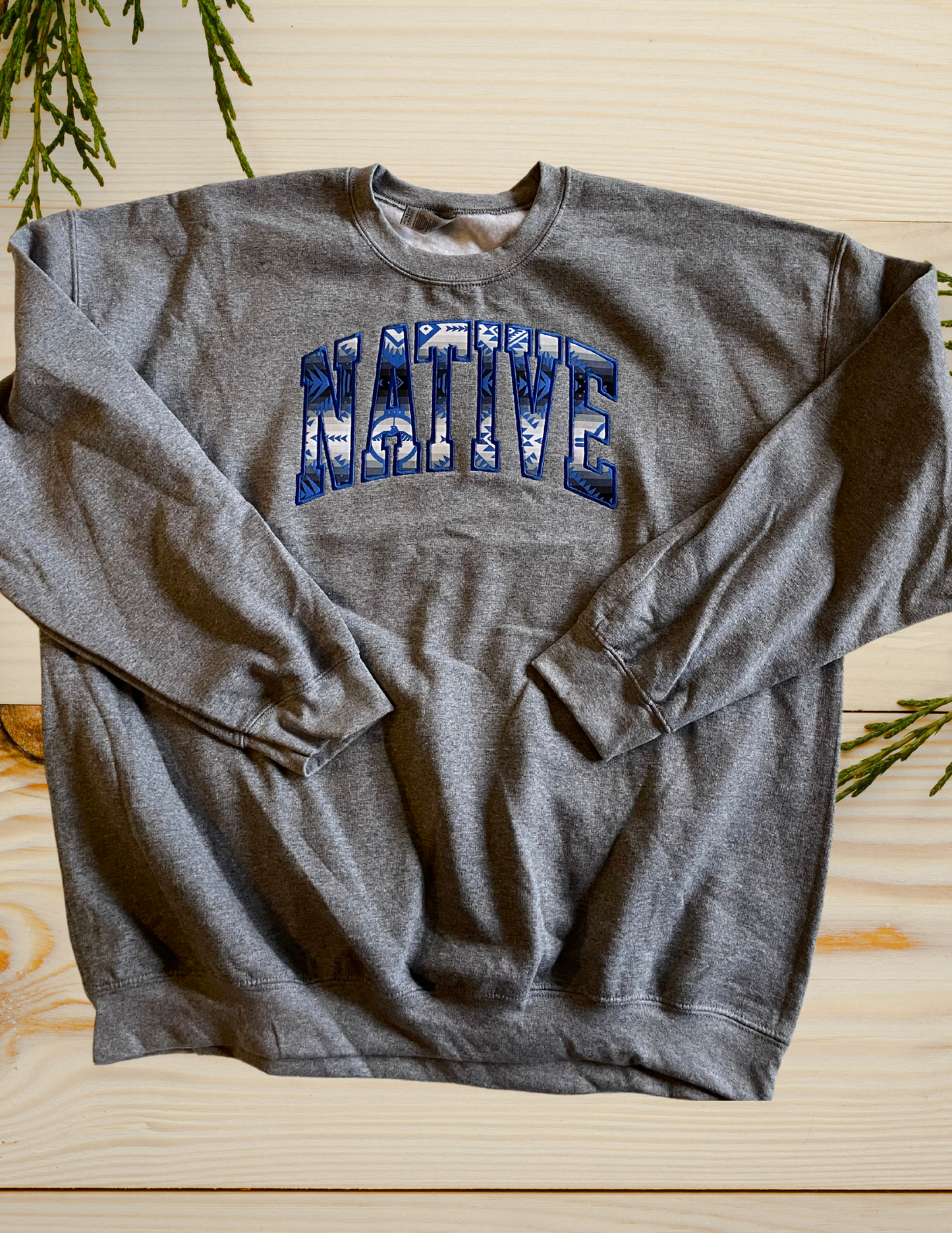 Royal Blue and Gray Crewneck