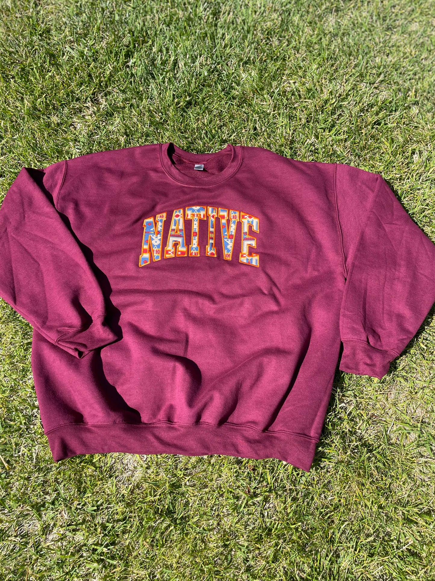 NATIVE College Crew Neck Maroon