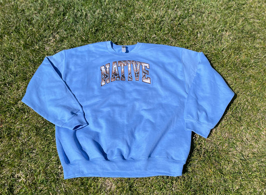 NATIVE College Crewneck Light Blue